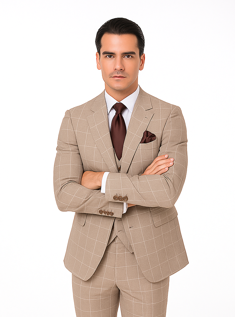 Rossi Man Tom RM1852 – Stylish Men’s Tailored 3-Piece Suit for Formal Elegance -Modern Fit