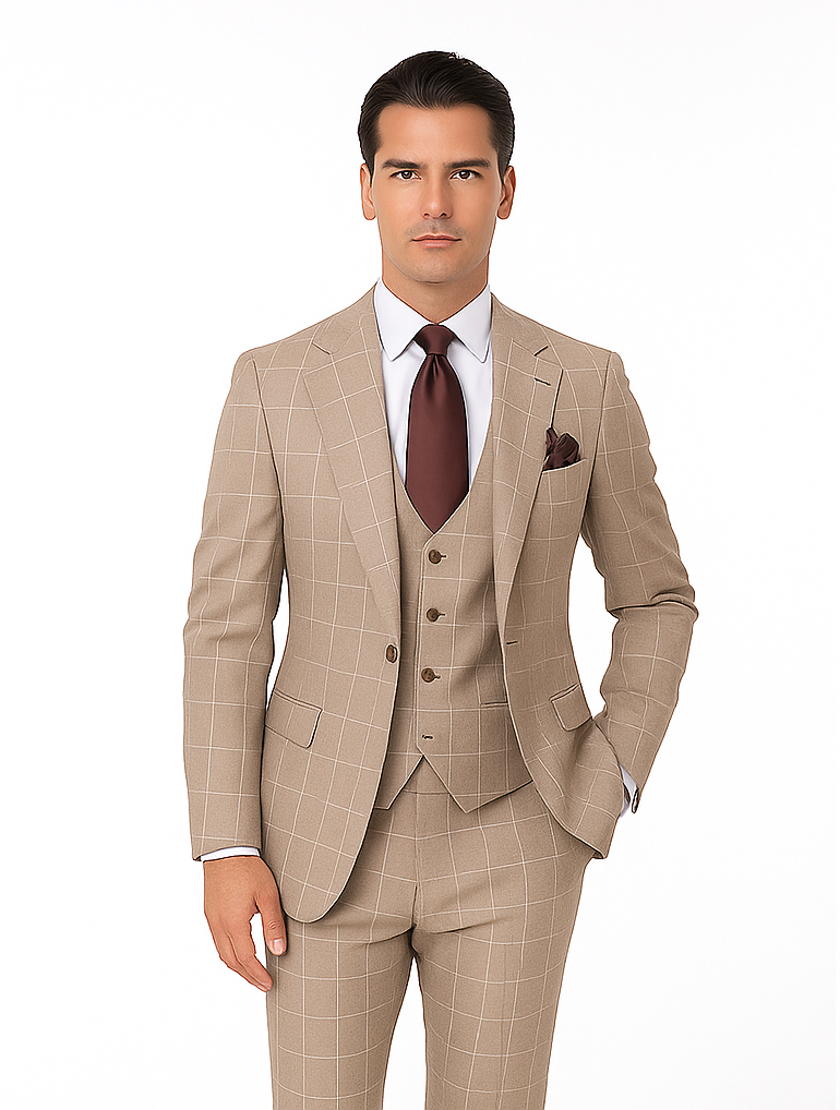 Rossi Man Tom RM1852 – Stylish Men’s Tailored 3-Piece Suit for Formal Elegance -Modern Fit