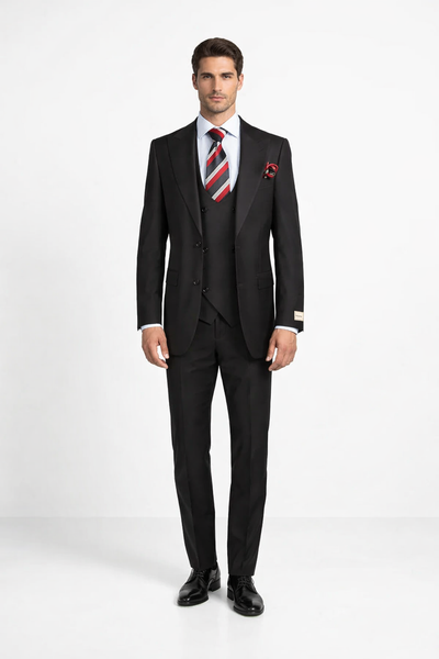Rossiman Rossi Black Tailored Men's Dress Suit