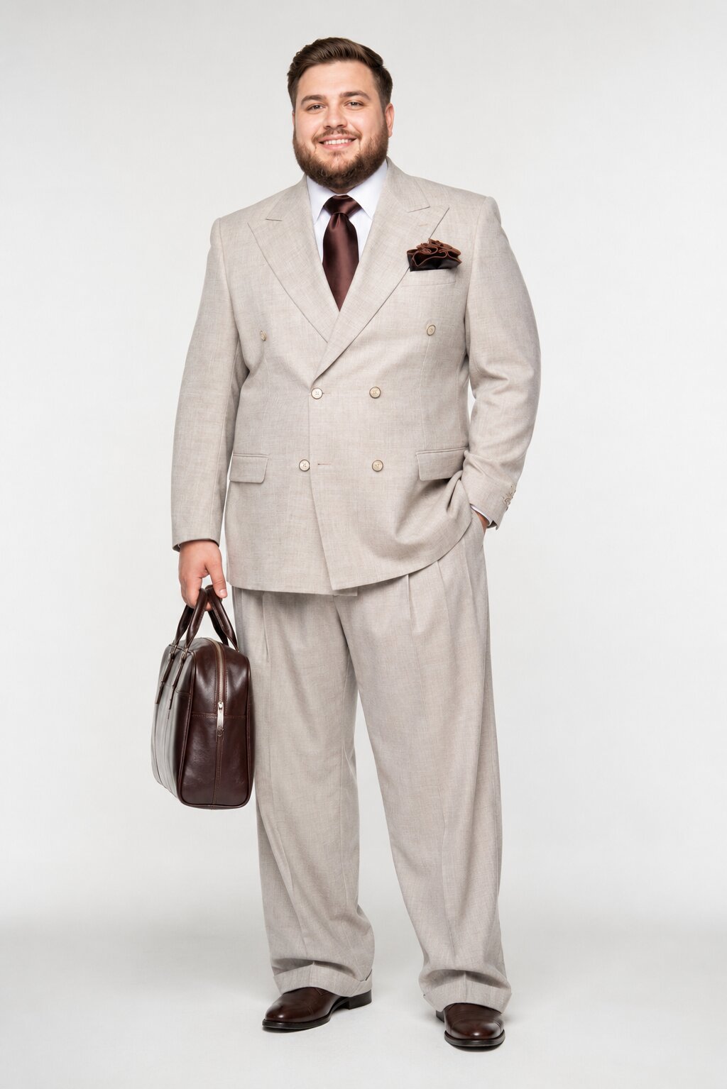 Baggy Pleated Wool Suits by Rossiman