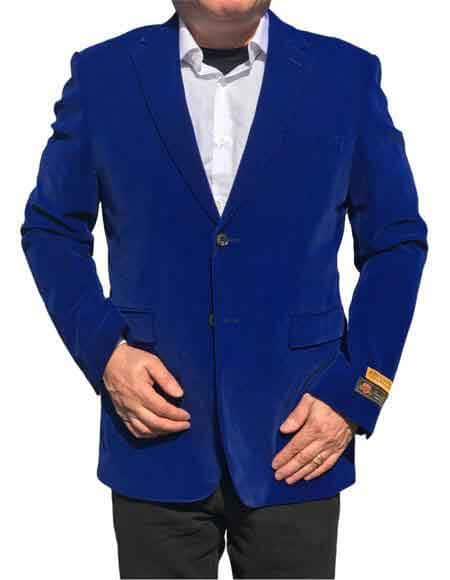Royal Blue 2 Button Blazer Suit Jacket
