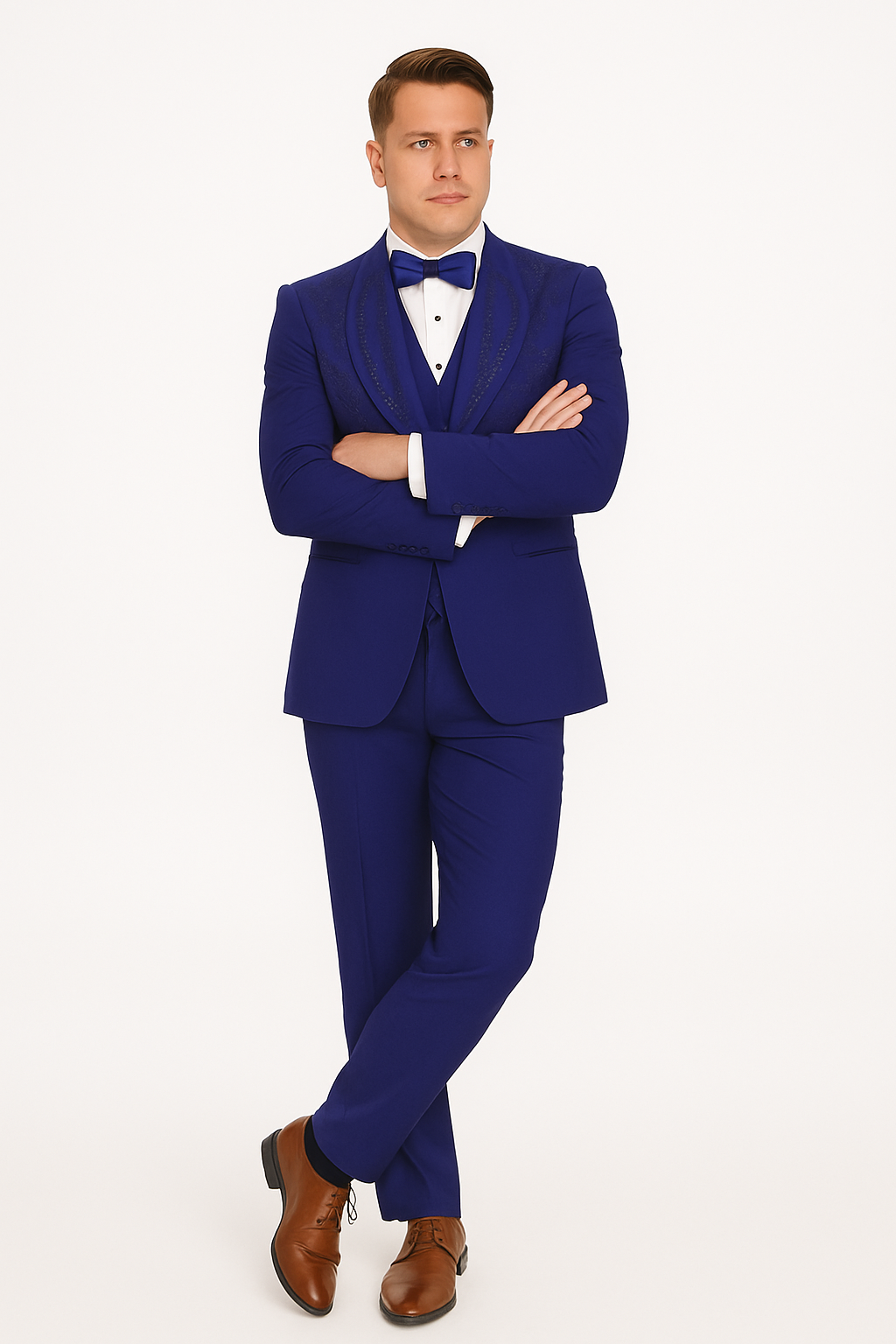 Royal Blue Italian Wool Modern Fit Tuxedo