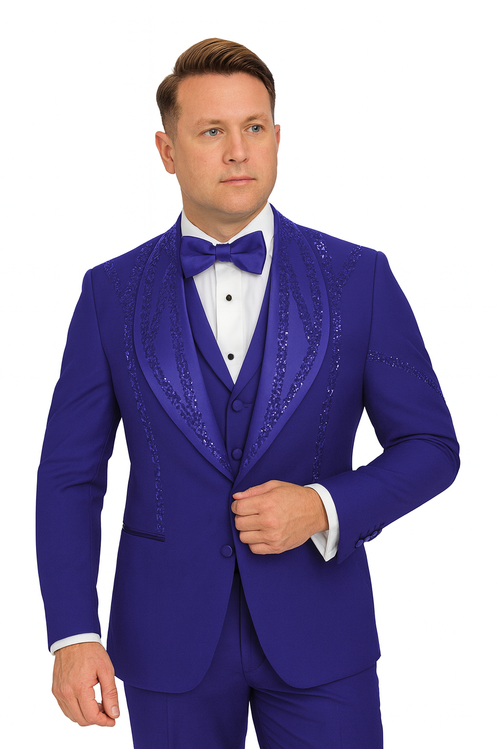 Royal Blue Italian Wool Modern Fit Tuxedo