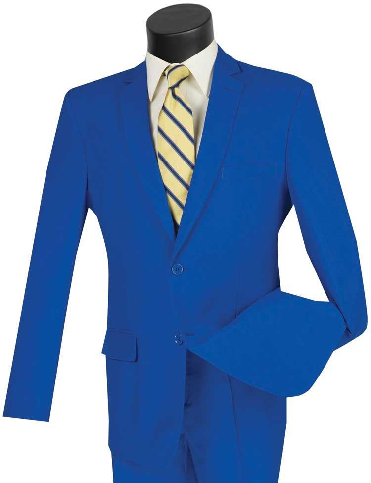 Royal Blue Regular Fit 2 Piece Suit by Vinci