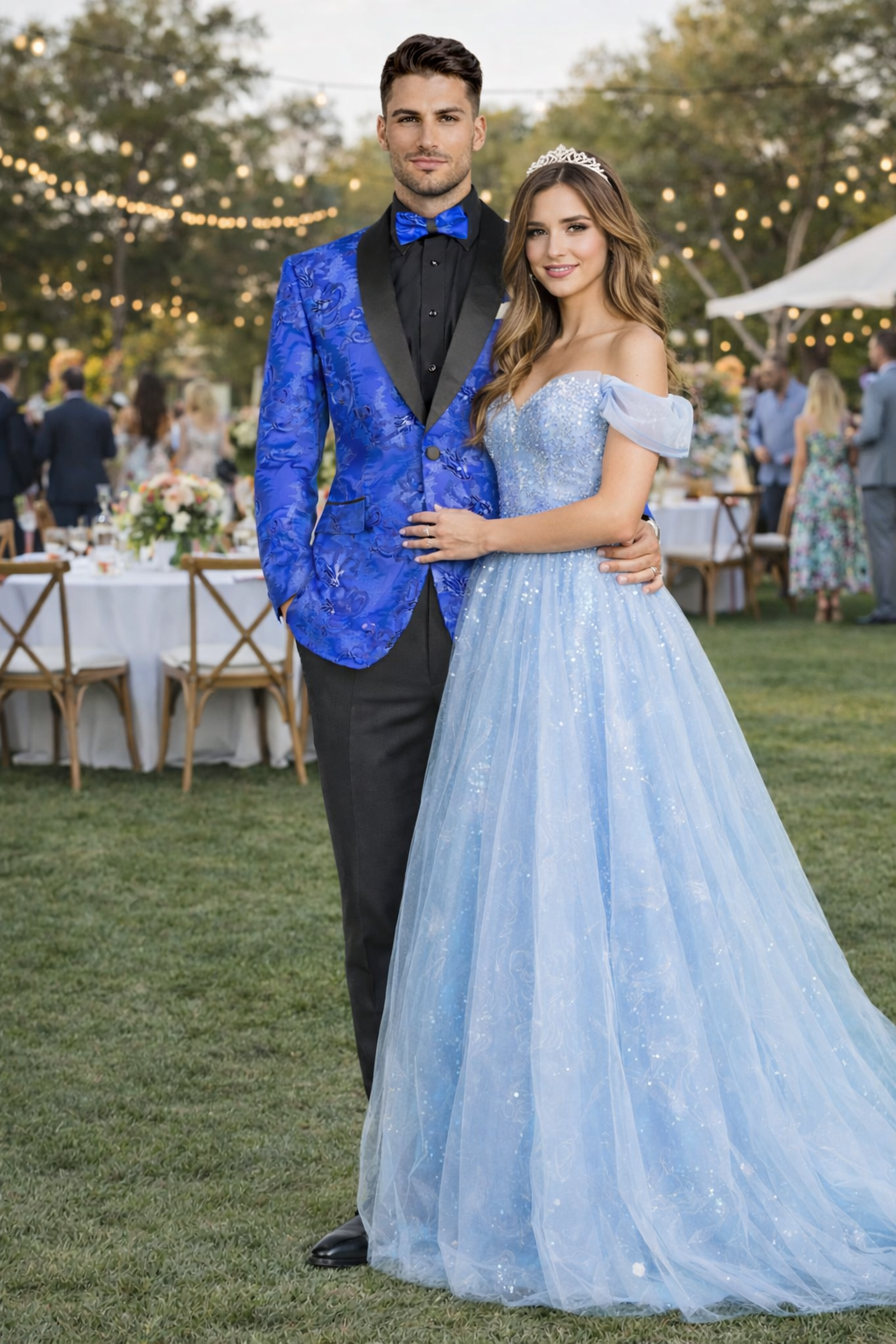 Royal Blue Slim Prom Suit for Men