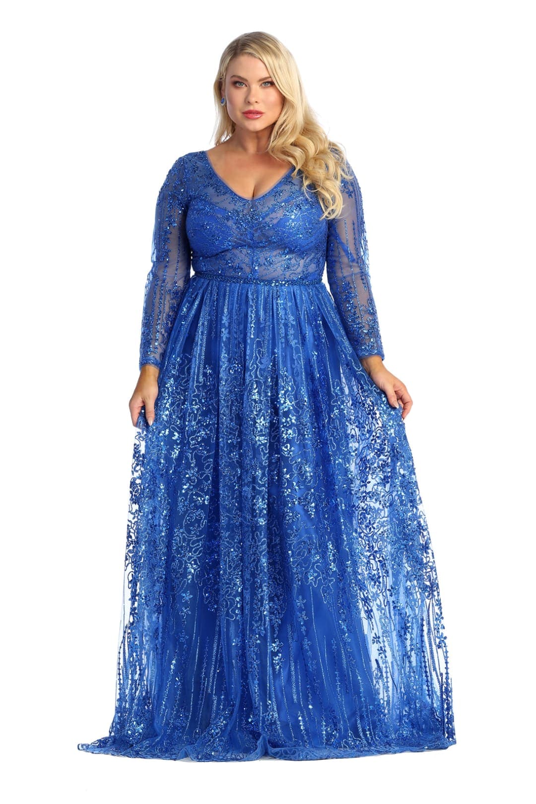 Plus Size Long Evening Gown Maxi Formal Dress for Women
