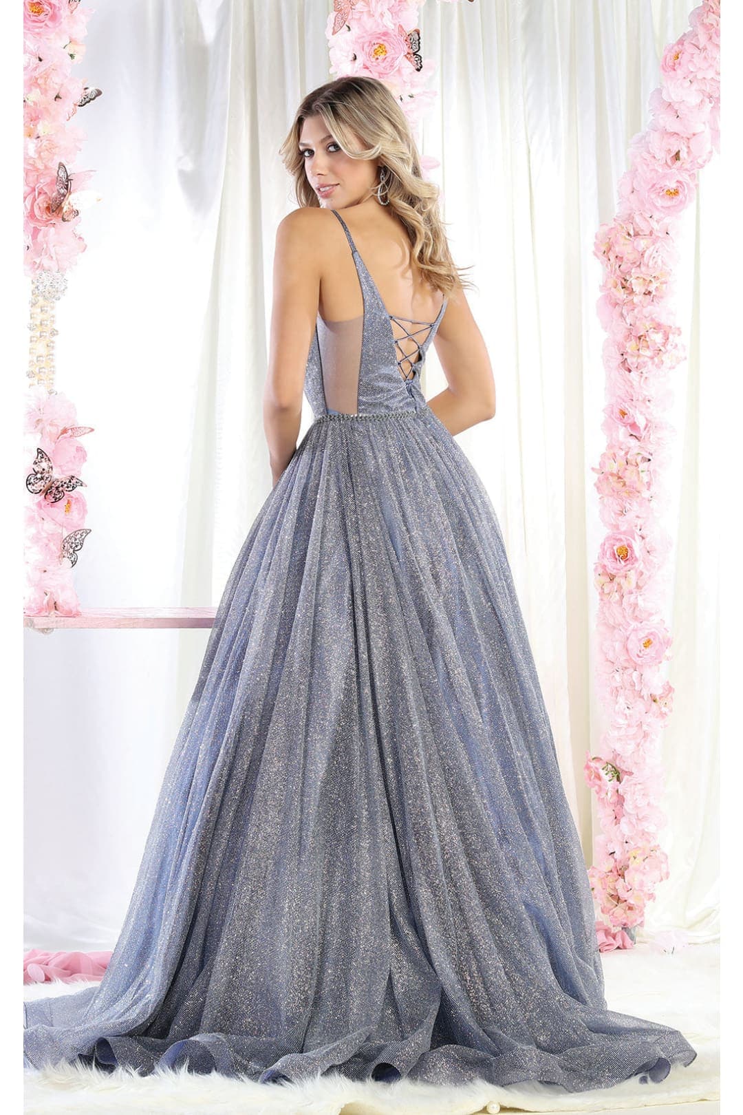 V Neck A Line Formal Dance Evening Gown RQ7983