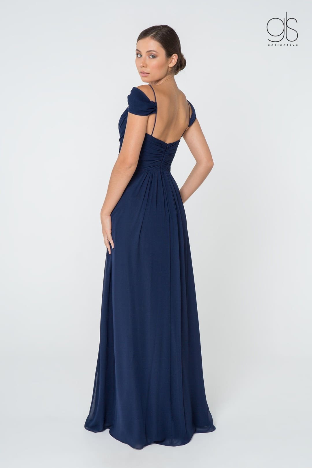 Ruched A-line Cold Shoulder Dress by Elizabeth KGL2824
