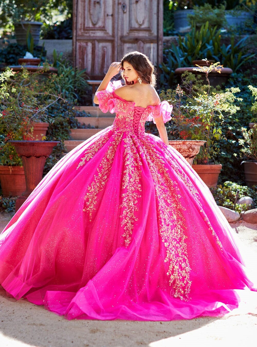 Ruffled Off Shoulder Corset Ball Gown by Bella Princess PQ1042