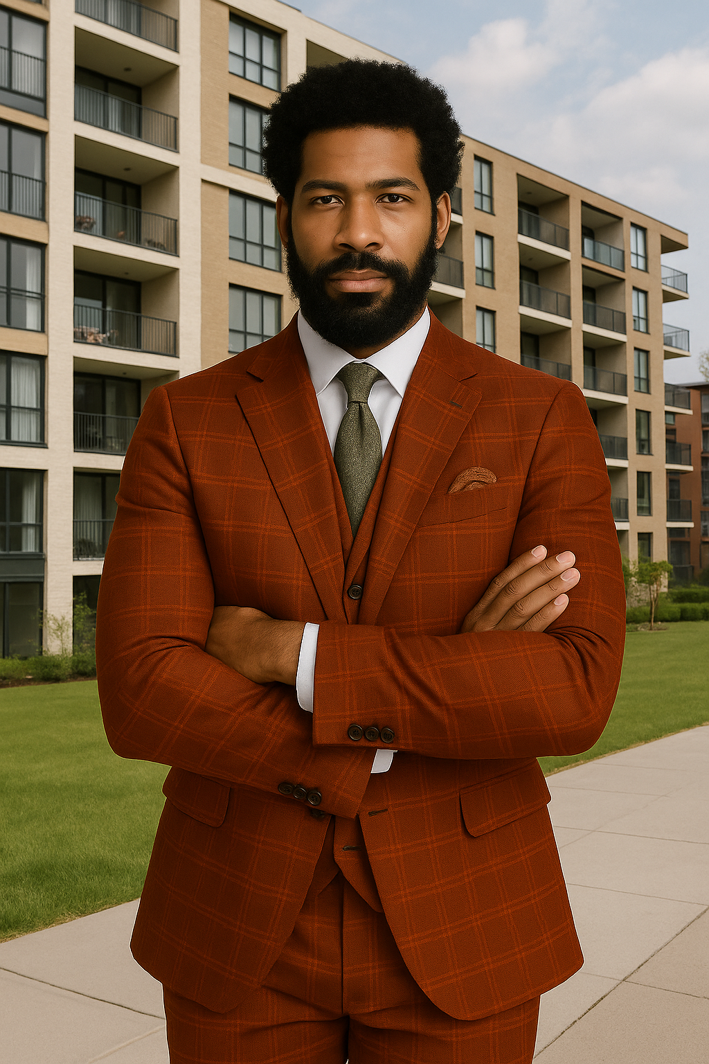 Modern Fit Italian Wool Three Piece Suit