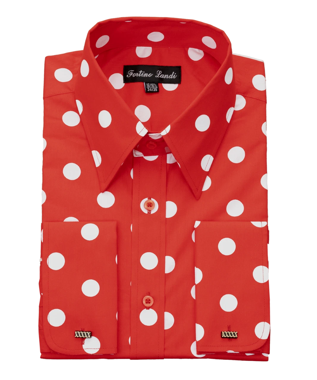 mens red french cuff dress shirt Steven Land Mens Solid Red 100% Cotton Wrinkle Free French Cuff Dress Shirt, 17 1/2 / 36/37