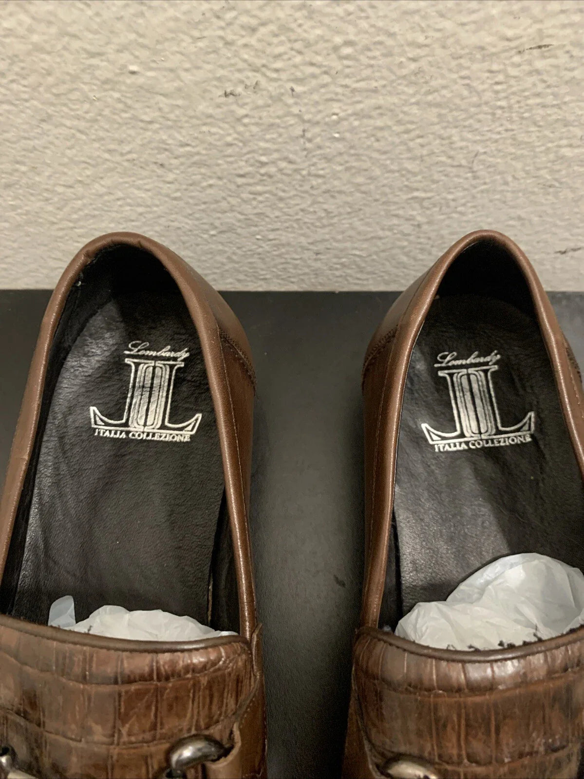 Men’s Regal Brown Crocodile & Calfskin Slip-On Shoes