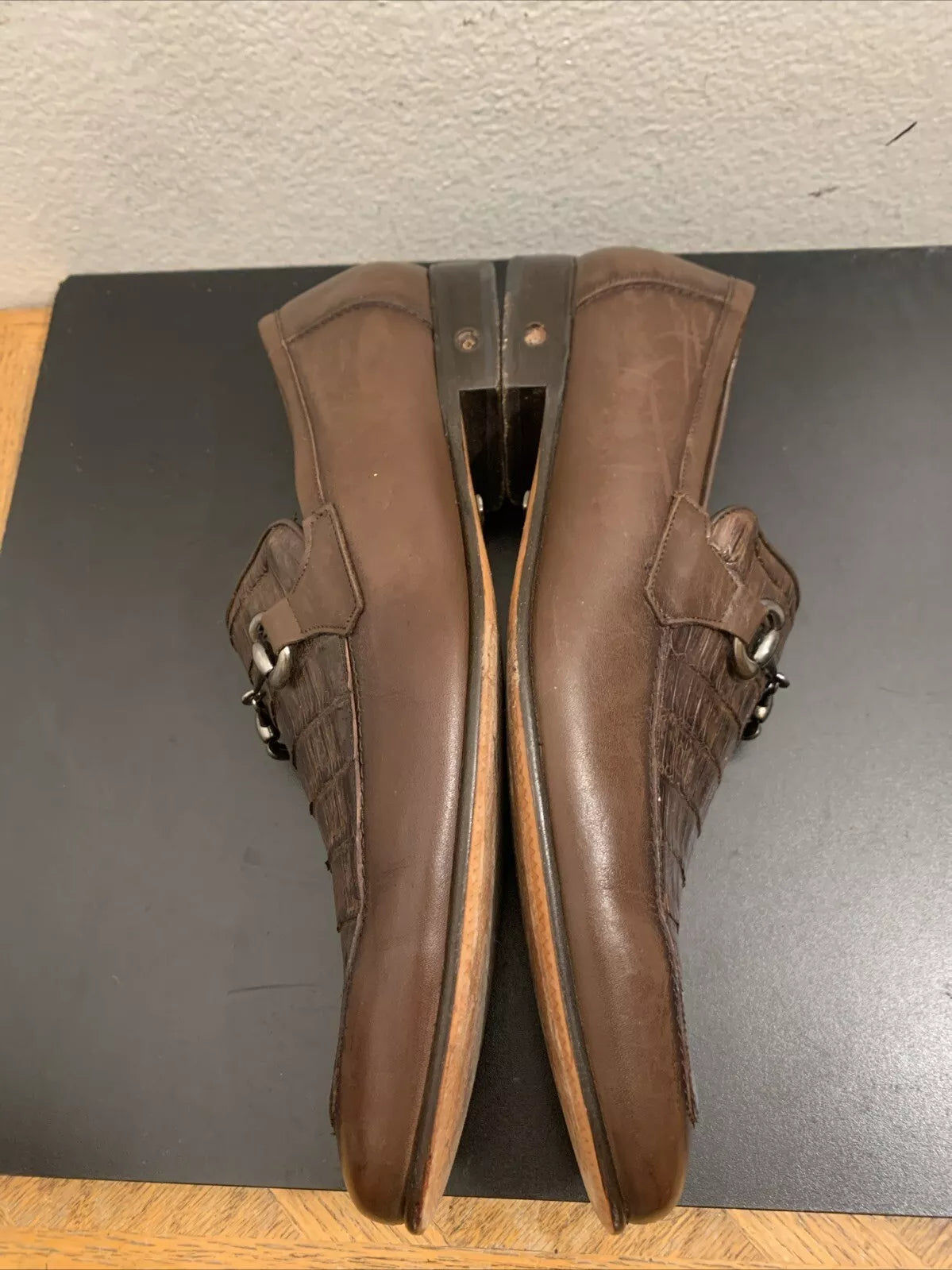 Men’s Regal Brown Crocodile & Calfskin Slip-On Shoes