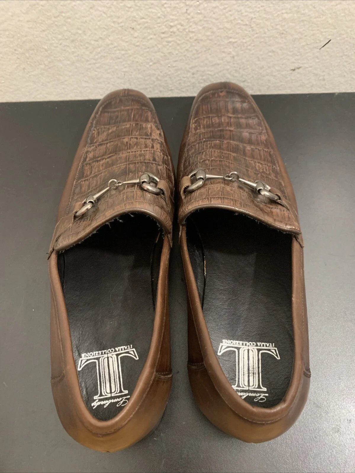 Men’s Regal Brown Crocodile & Calfskin Slip-On Shoes