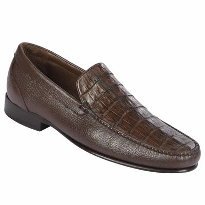 Crocodile & Calfskin Leather Slip-On Dress Shoes