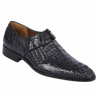 Men’s Navy Crocodile & Calfskin Slip-On Shoes