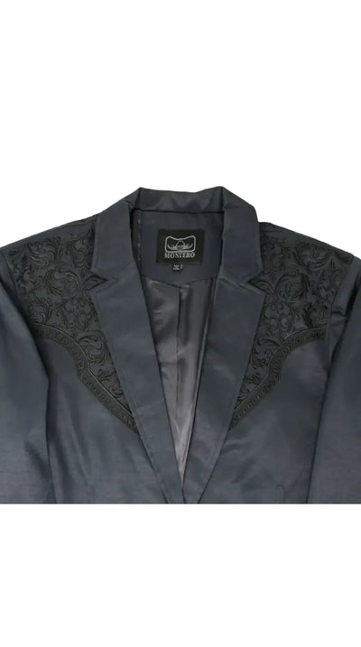 Mens Cowboy Blazer - Western Jacket in Color "Navy Blue" Ultra Slim Fitted (Buy 1 Size UP)