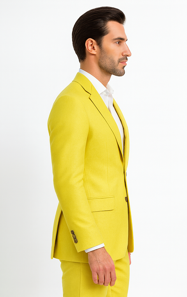 Safari Yellow Big and Tall Linen Suit