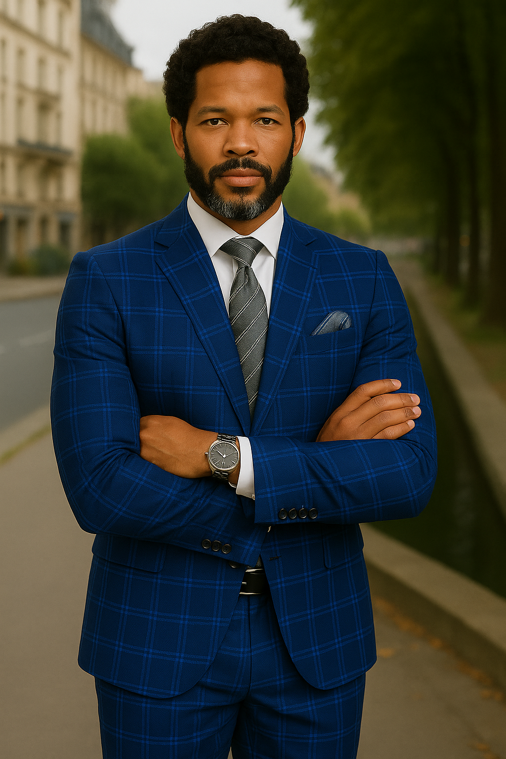 Italian Made Bold Plaid Wool Business Suit