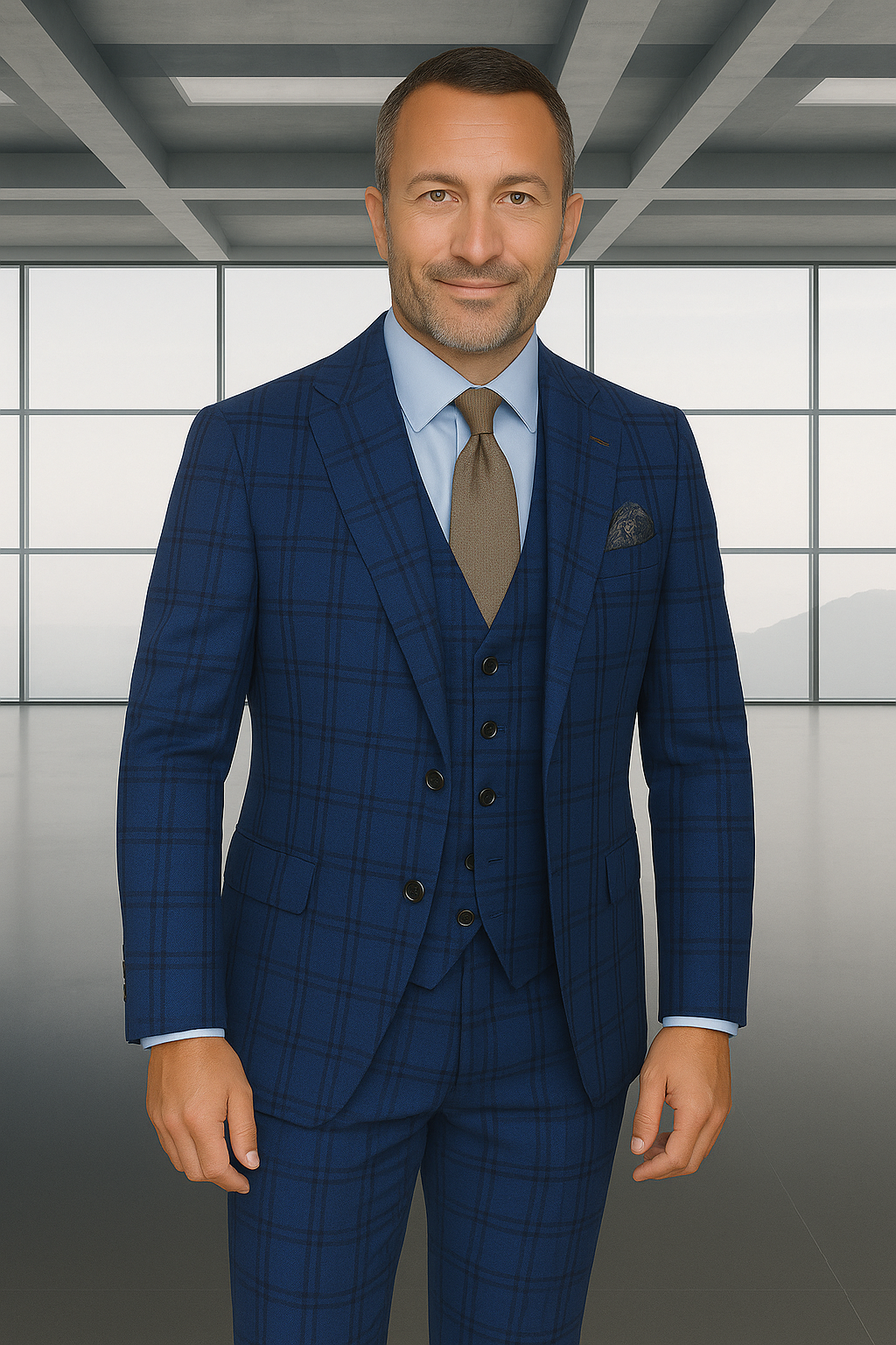 Italian Made 3 Piece Wool Suit by Statement
