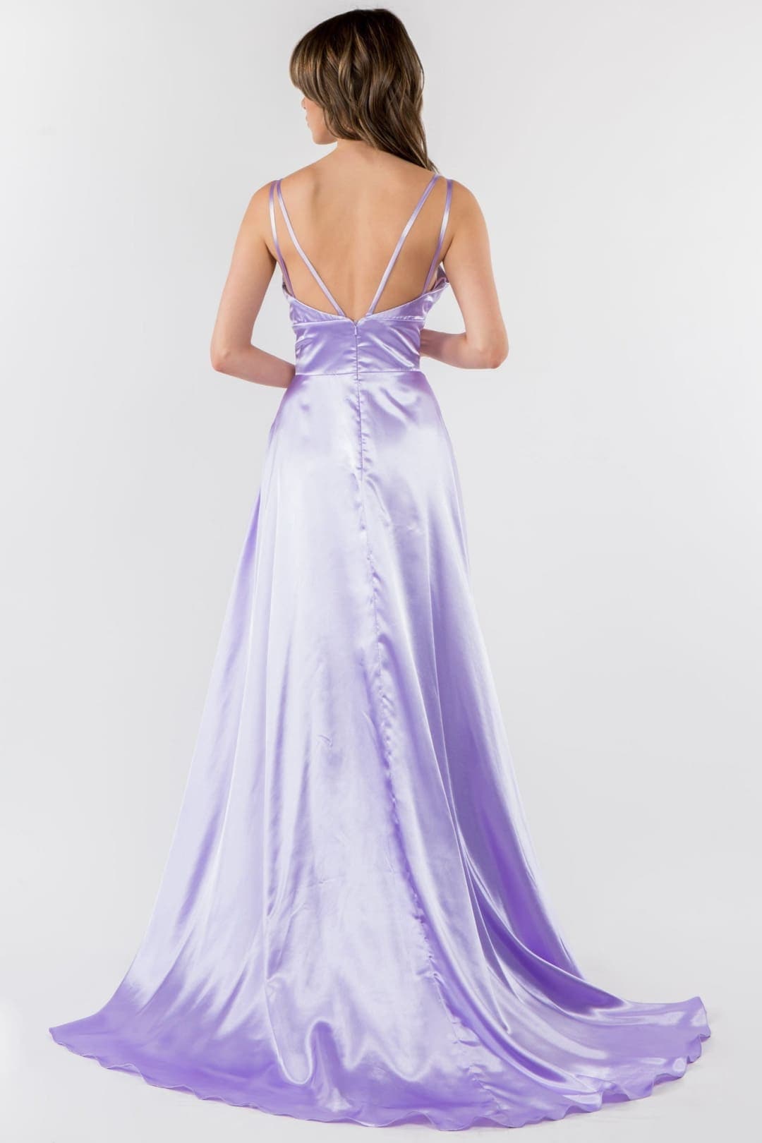 Satin V-Neck Bridesmaids Dress by Elizabeth K GL2963