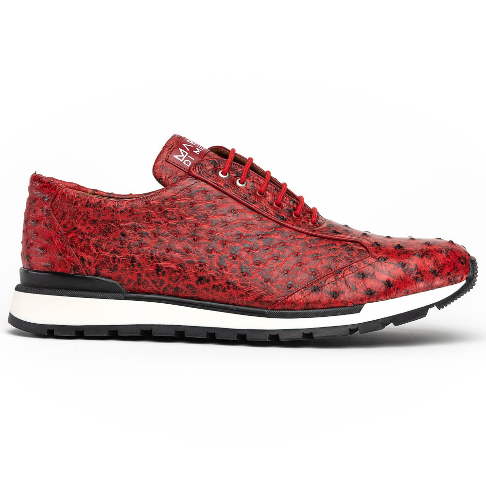 Marco Di Milano Scanno Red Ostrich Quill Sneakers