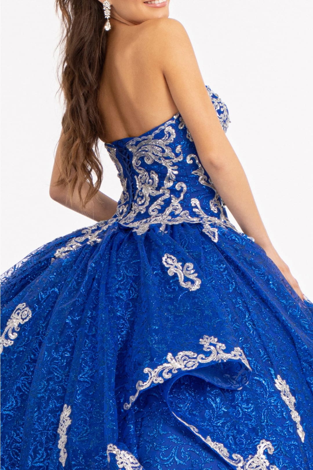 Sequin Print Strapless Ball Gown by Elizabeth KGL1987