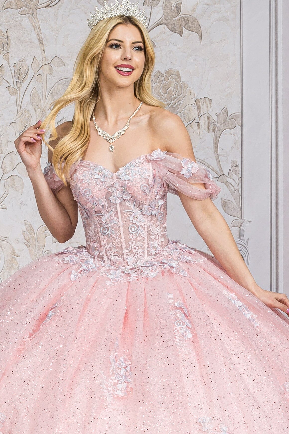 Sheer Corset Sweetheart Ball Gown by Bella Princess PQ1022