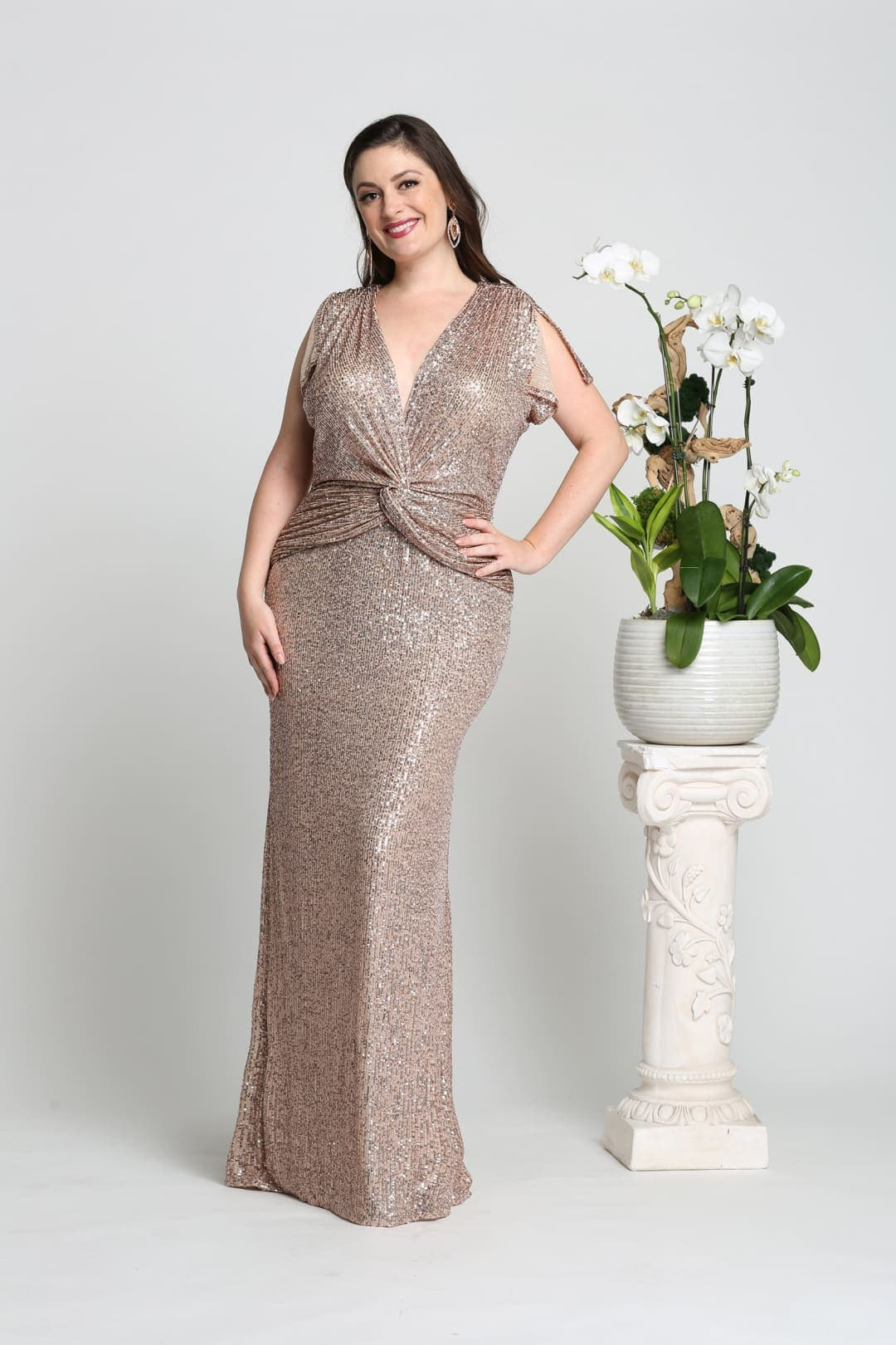 Plus Size Long Evening Gown Maxi Formal Dress for Women By Royal Queen RQ7794