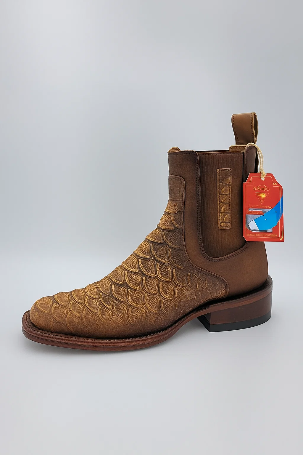 Square Toe Ankle Boots Python Print Oryx