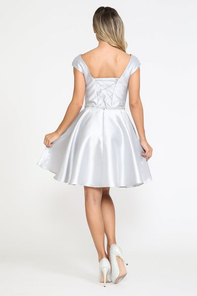 Poly USA 8416 Short Cap Sleeve Mikado Dress