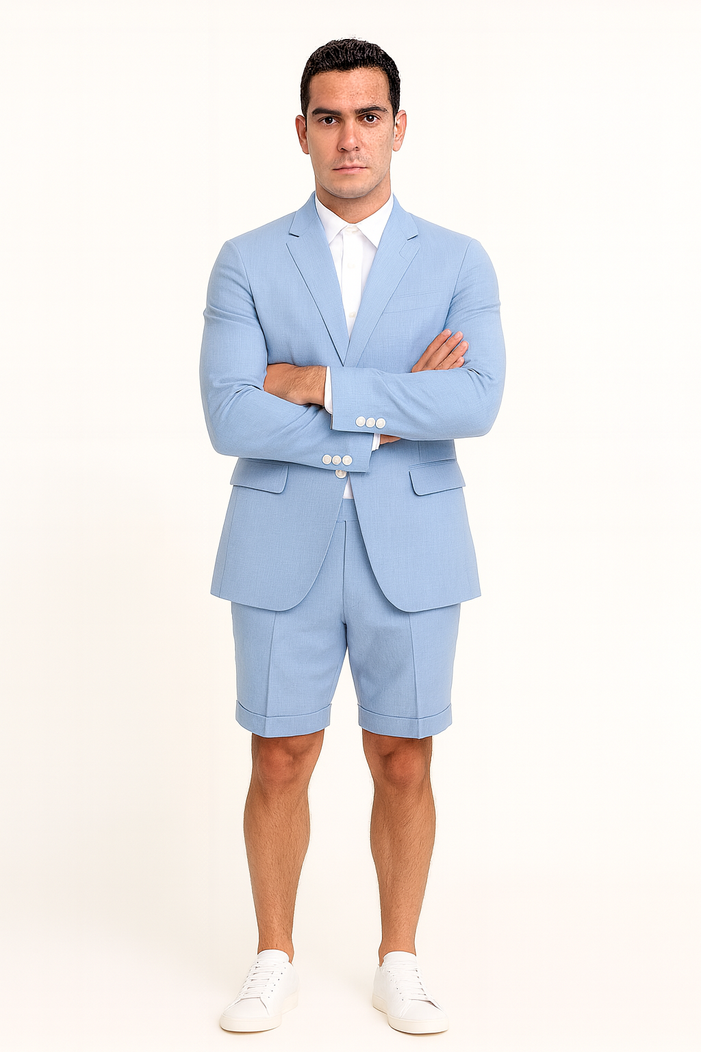 Shorts Set Pants Light Blue Summer Suit For Men