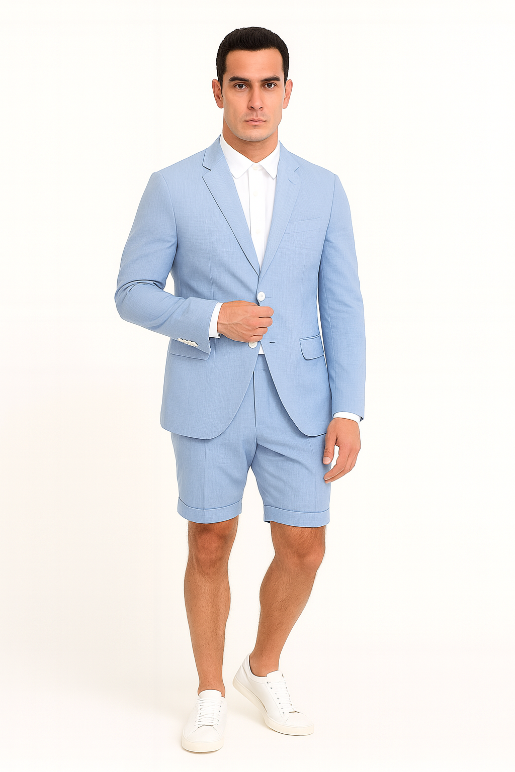 Shorts Set Pants Light Blue Summer Suit For Men