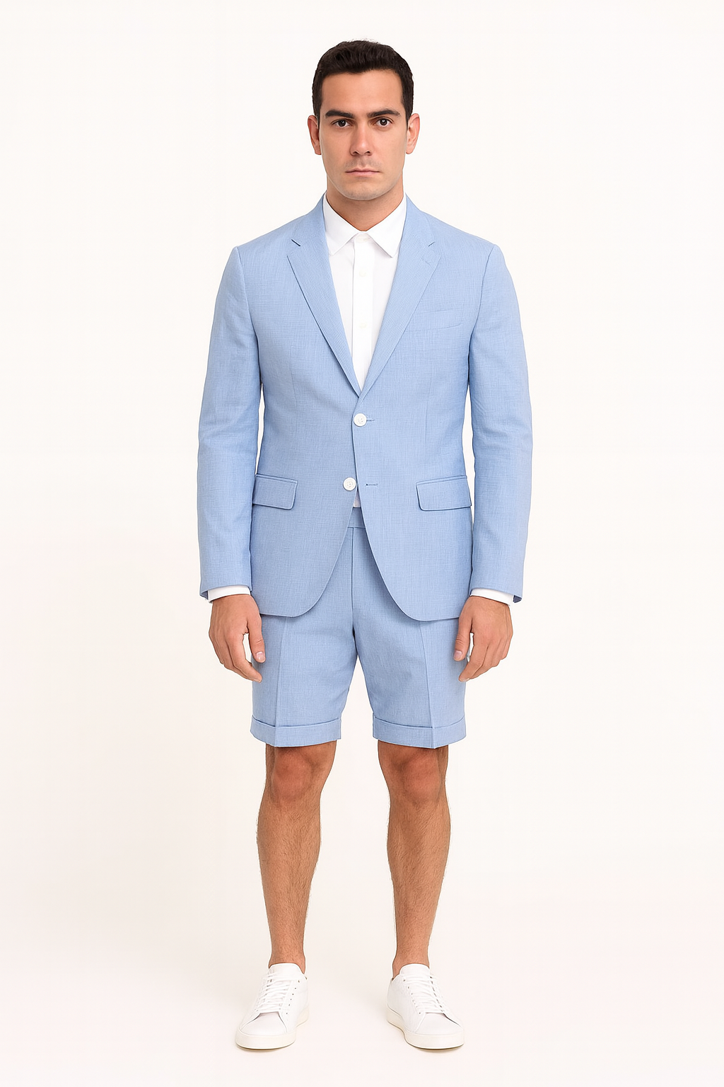 Shorts Set Pants Light Blue Summer Suit For Men