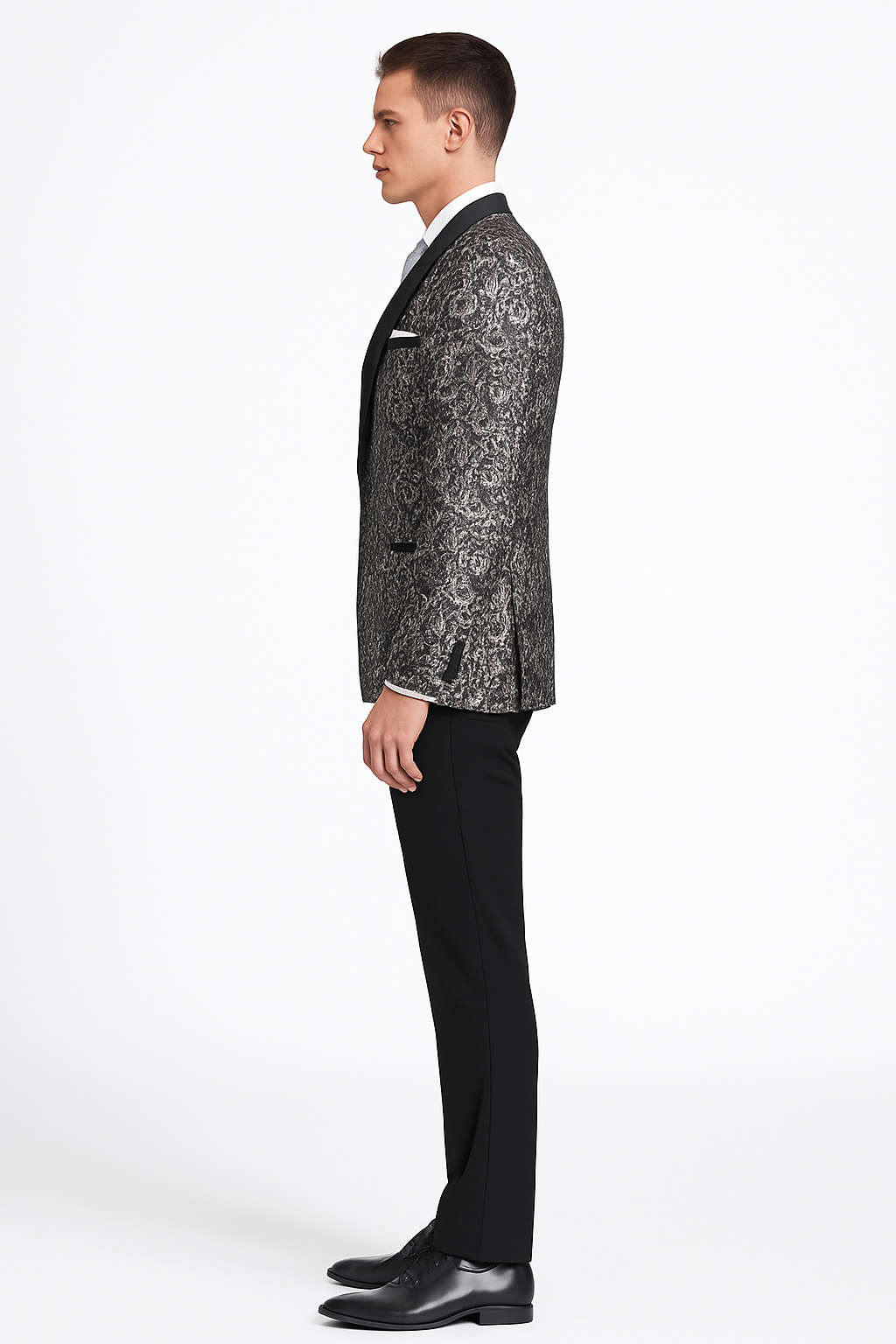 Paisley Blazer - Silver Tuxedo - Dinner Jacket - Prom Tuxedo