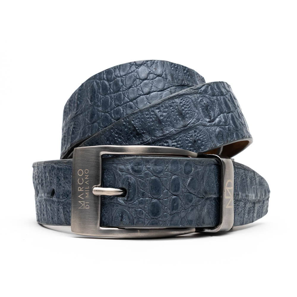 Marco Di Milano Silvio Belt Gray Leather Loafers