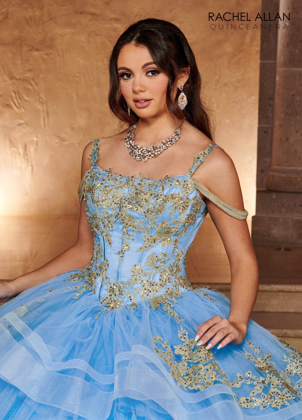 Rachel Allan RQ2169 Sleeveless Layered Quinceanera Dress