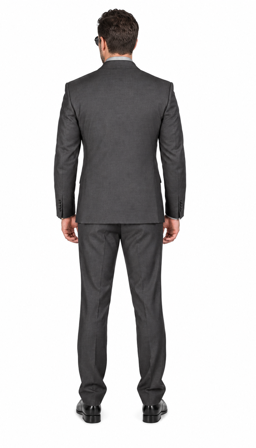 Slim Fit 2 Button Double Vented Men Charcoal Grey Suit - Dress Suit For Men