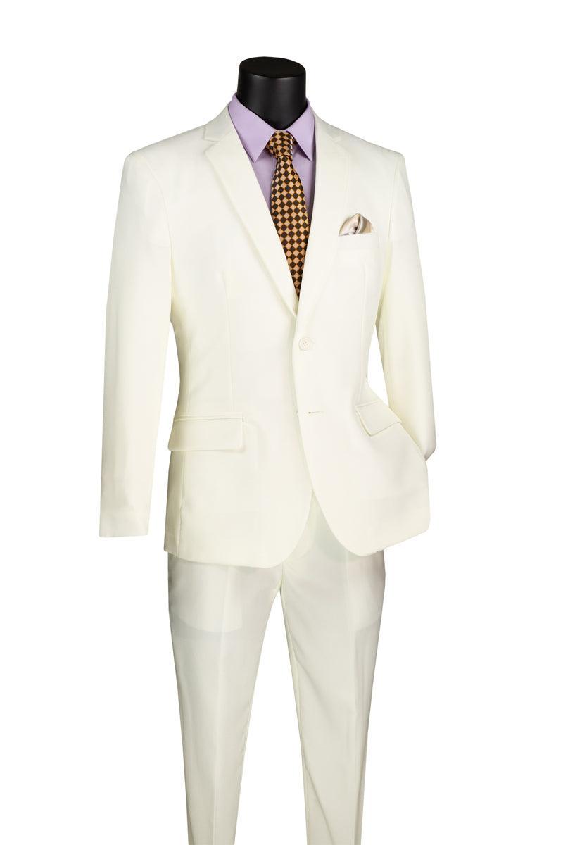 Ivory 2-Piece Slim Fit Suit by Vinci
