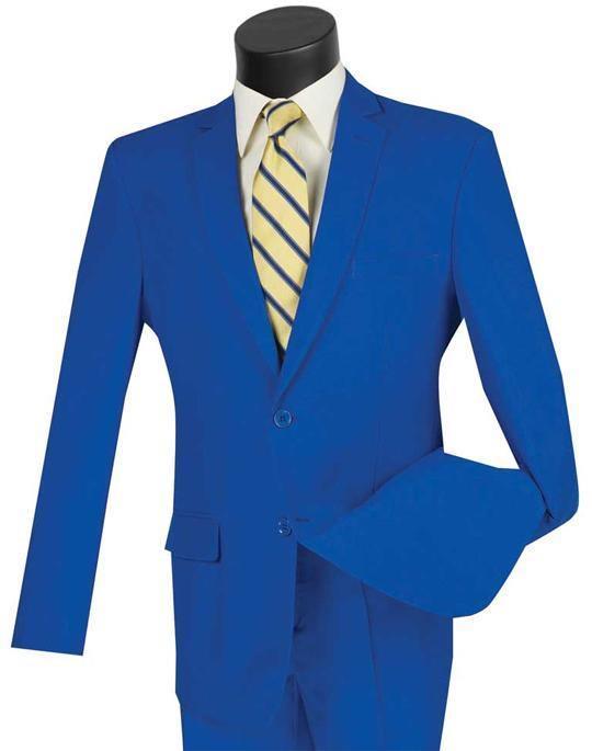Slim Fit Suit 2 Piece in Royal by Vinci