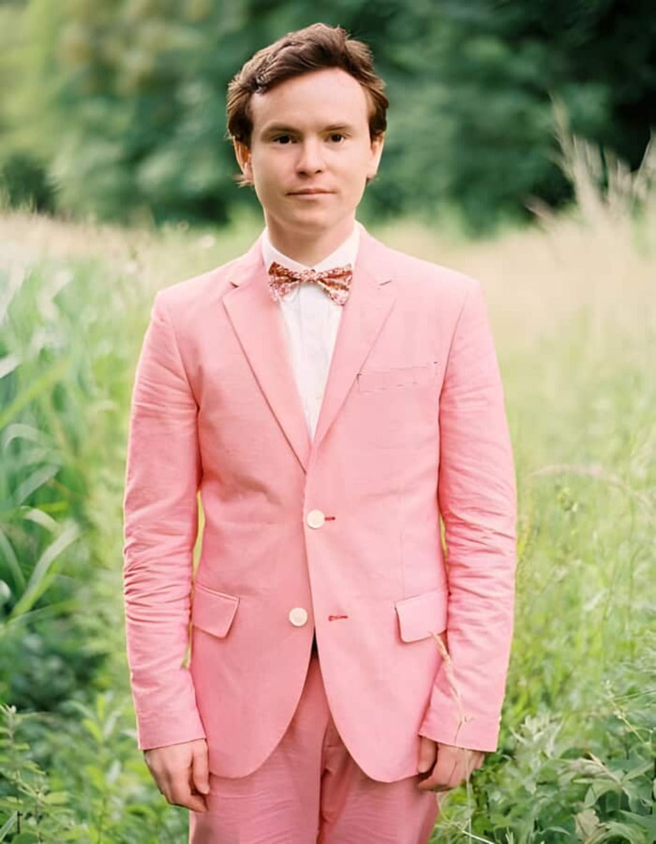 Hot Pink Linen Suit for Men - Beach & Prom Tuxedo