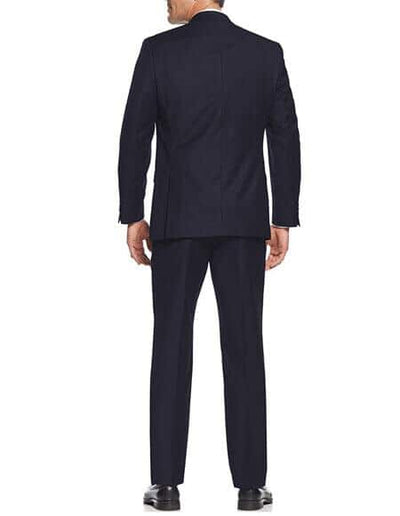 Slim Skinny European Fit Vested 3 Piece Suits Side Vented Navy Suit - Dark Blue Suit Color