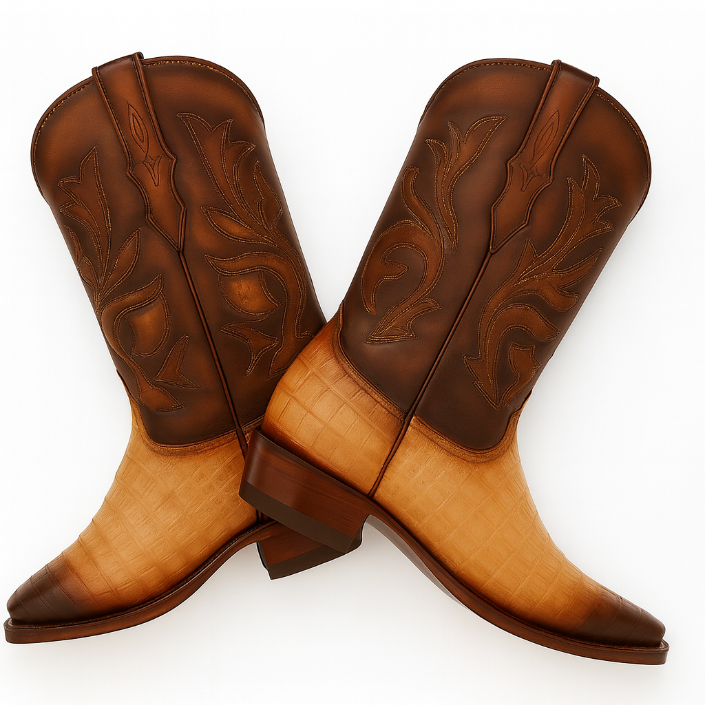 King Exotic Burnished Oryx Caiman Belly Boots