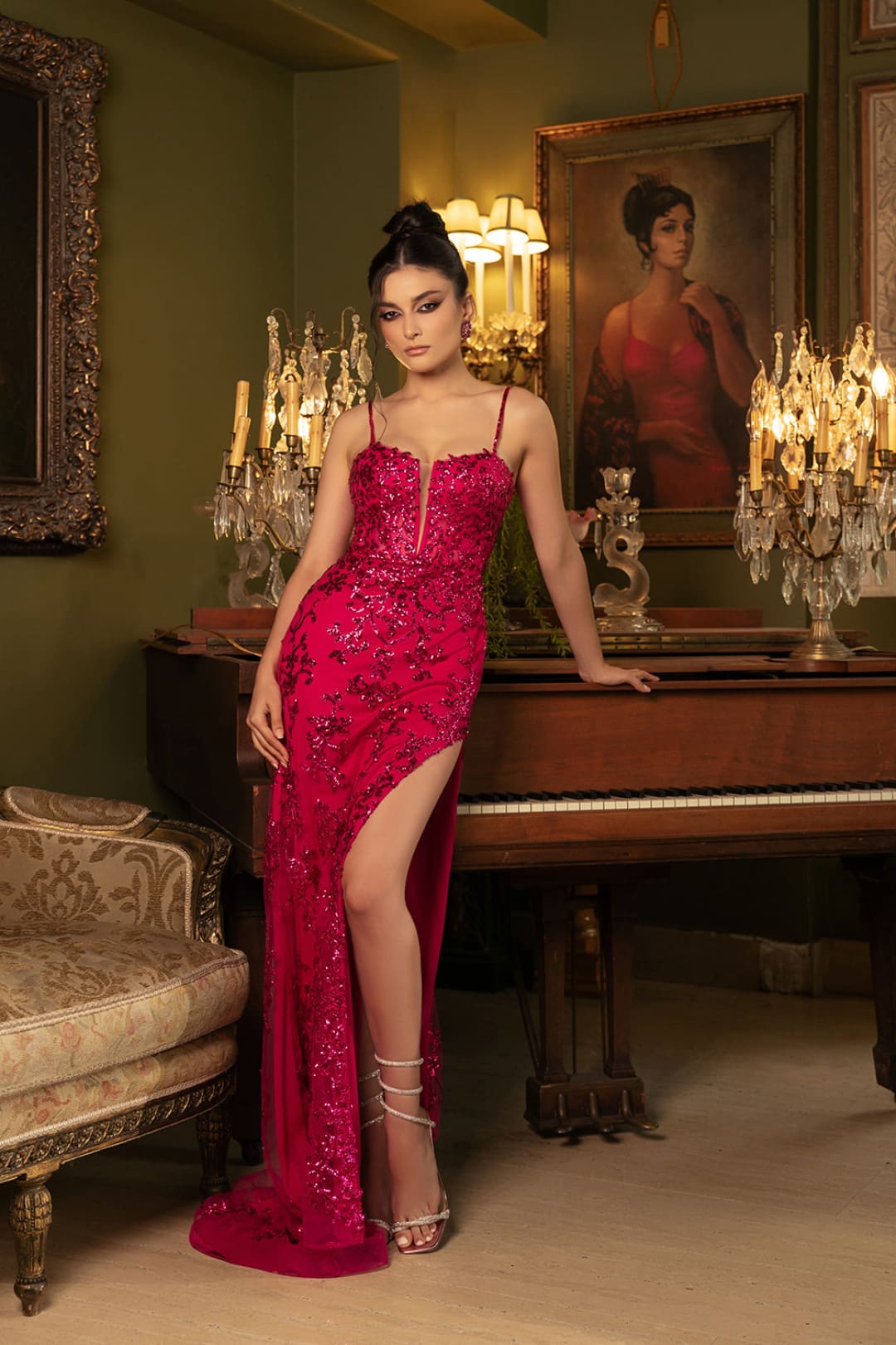 Special Occasion Dress High Slit Sequin Mermaid By May Queen MQ2118