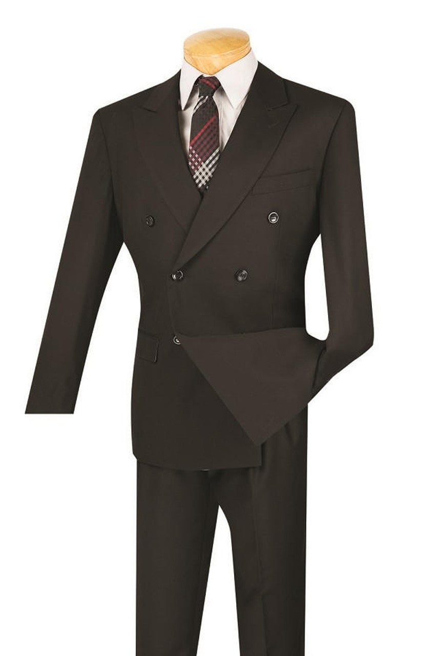 Steve Harvey Black Double Breasted Suit Modern Fit
