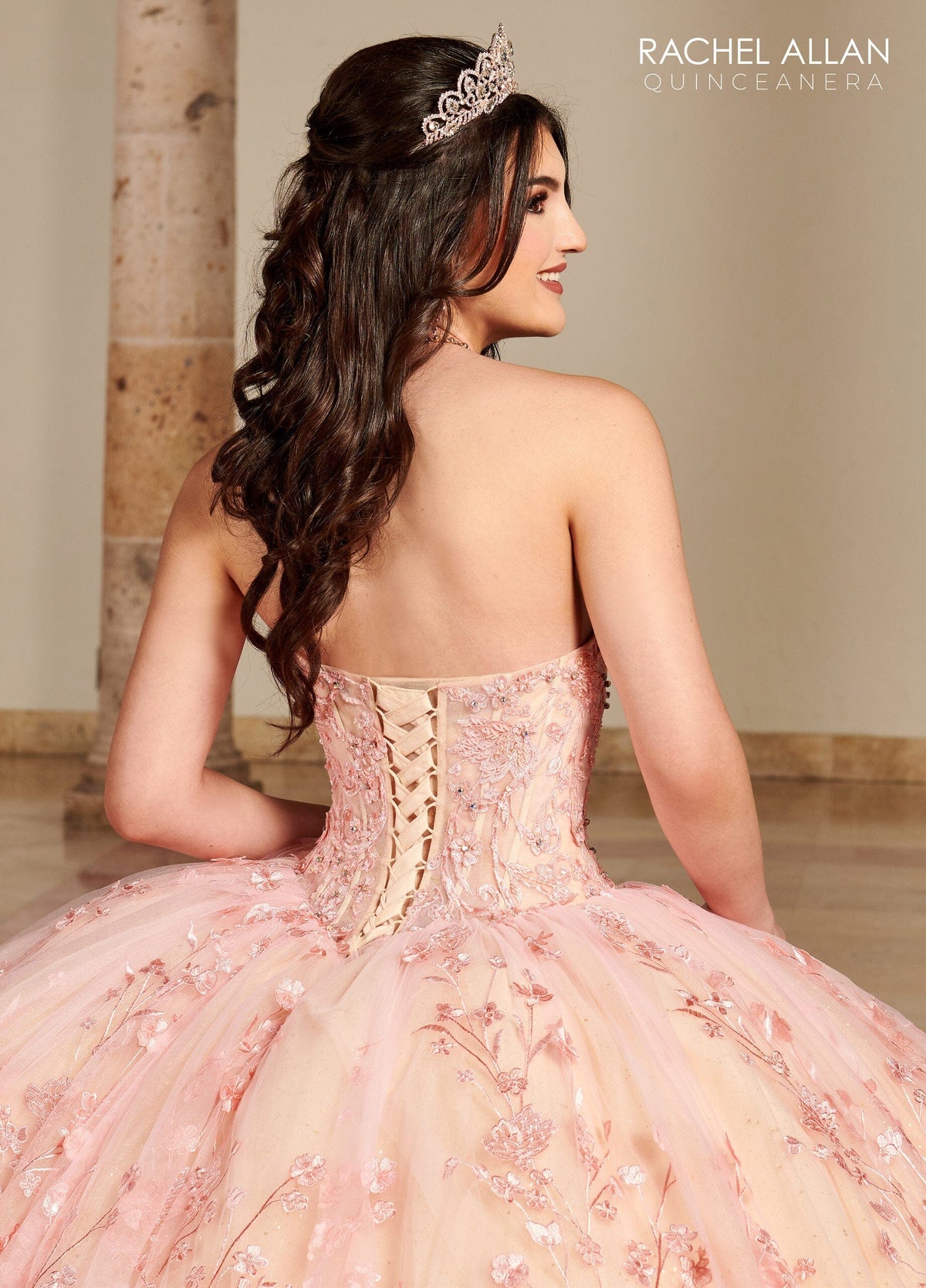 Rachel Allan RQ1123 Strapless Puff Sleeve Quinceanera Dress