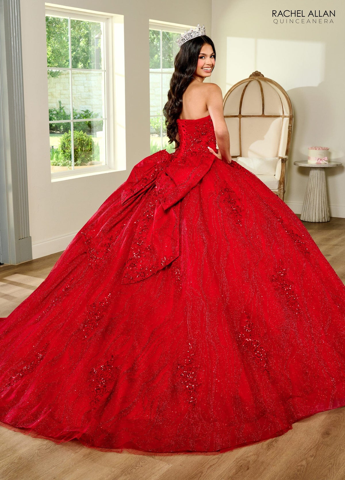 Rachel Allan RQ1135 Strapless Puff Sleeve Quinceanera Dress