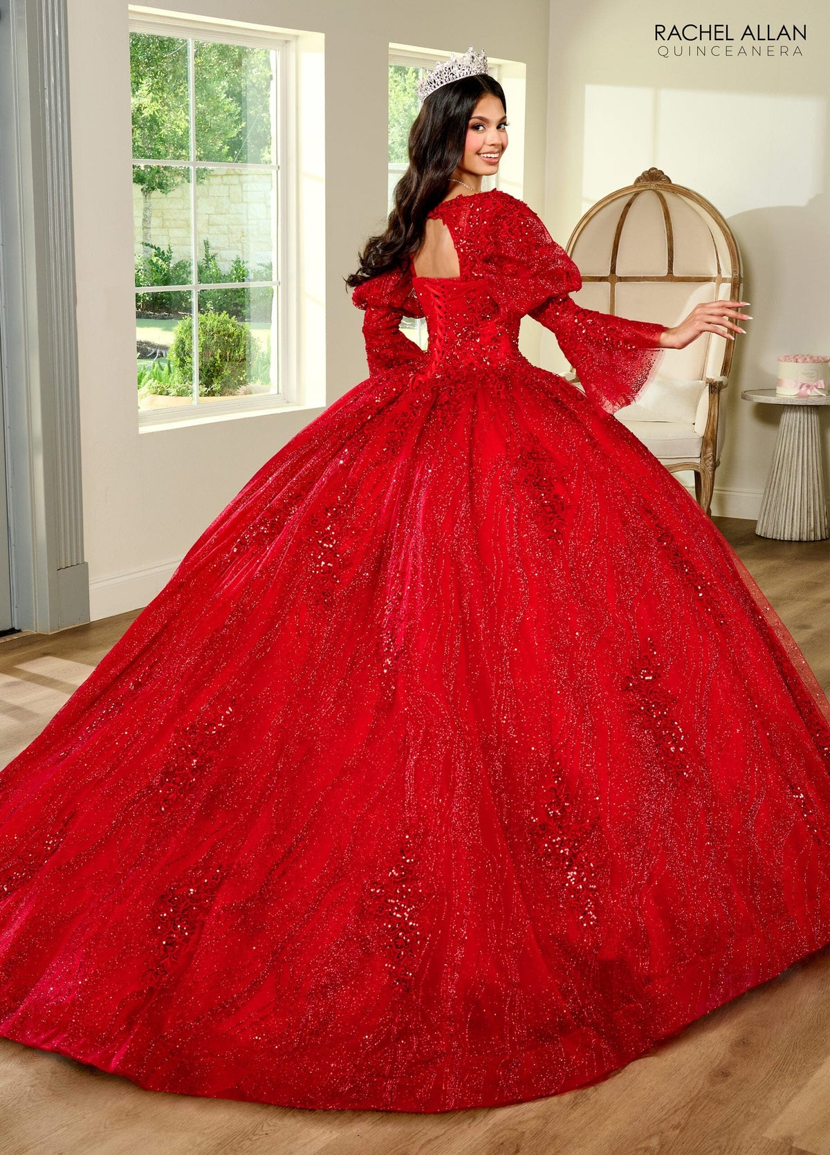 Rachel Allan RQ1135 Strapless Puff Sleeve Quinceanera Dress