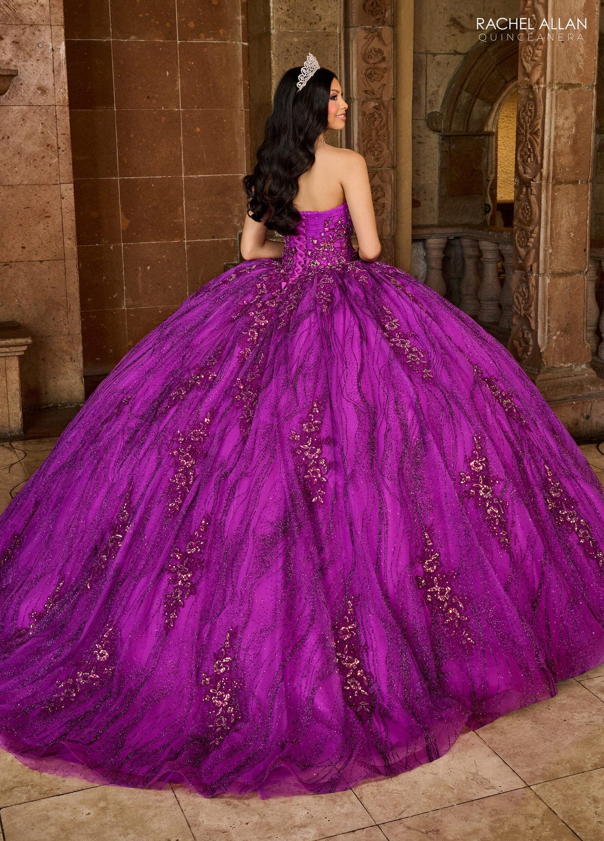 Rachel Allan RQ1135 Strapless Puff Sleeve Quinceanera Dress