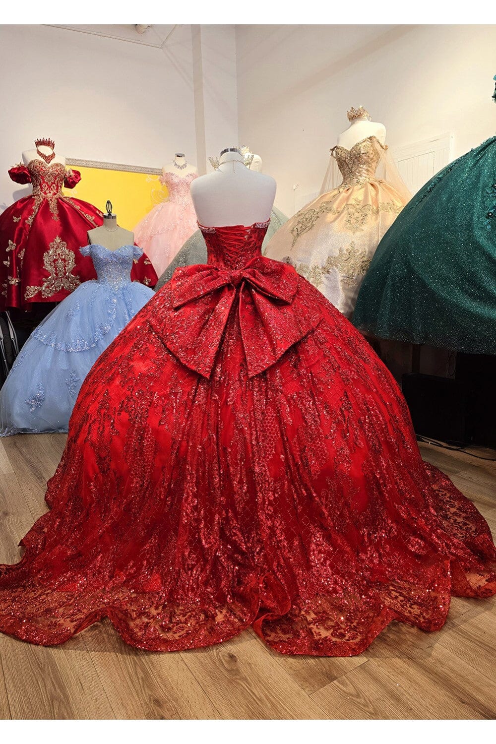 Strapless Sheer Corset Ball Gown by Bella Princess PQ1058